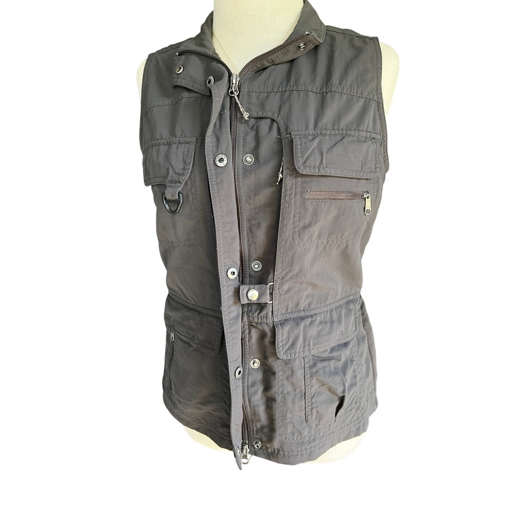 Columbia Utility Vest Womens Small Gray Cargo Gorpcore Hiking Safari Camping - Picture 4 of 11